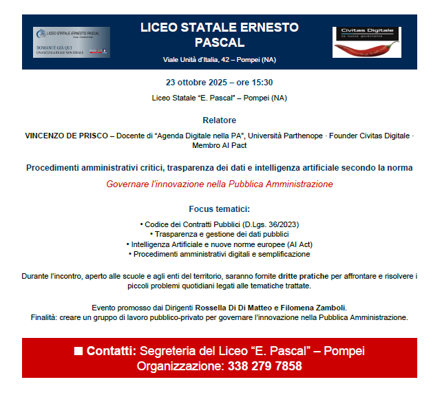 Corso di formazione “Gestione Dati e Valutazione del rischio per figure direttive”