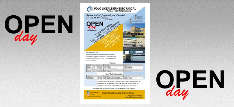 OPEN DAY: INCONTRA LA NOSTRA COMUNITÁ IN AZIONE  AULE APERTE E LEZIONI VIVE